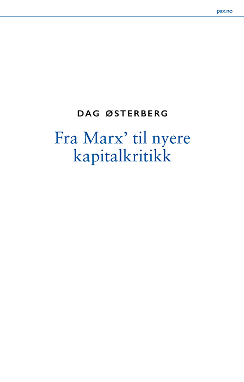 Fra Marx til nyere kapitalkritikk