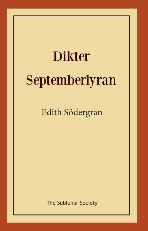 Dikter. Septemberlyran