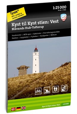 Kyst til Kyst Stien vest : Blåvands Huk - Tofterup  1:25 000