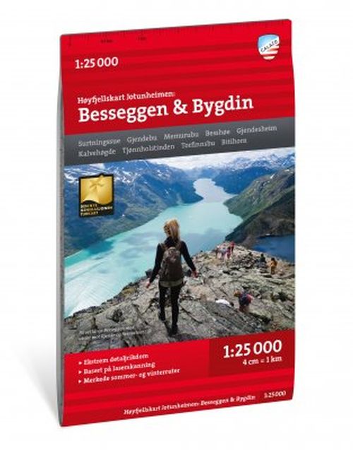 Høyfjellskart Jotunheimen : Besseggen & Bygdin 1:25 000