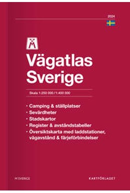 M Vägatlas Sverige 2024  (1:250 000/1:400 000) (m. bykort) (33. uppl.)