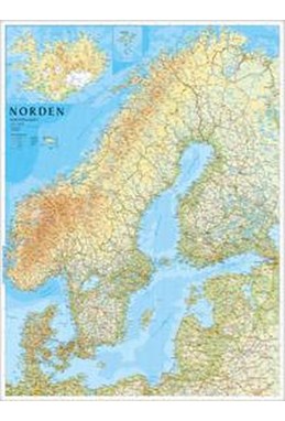 Norden plano (fysisk) 1:1,2 m lamineret  (75 x 100 cm) i paprør
