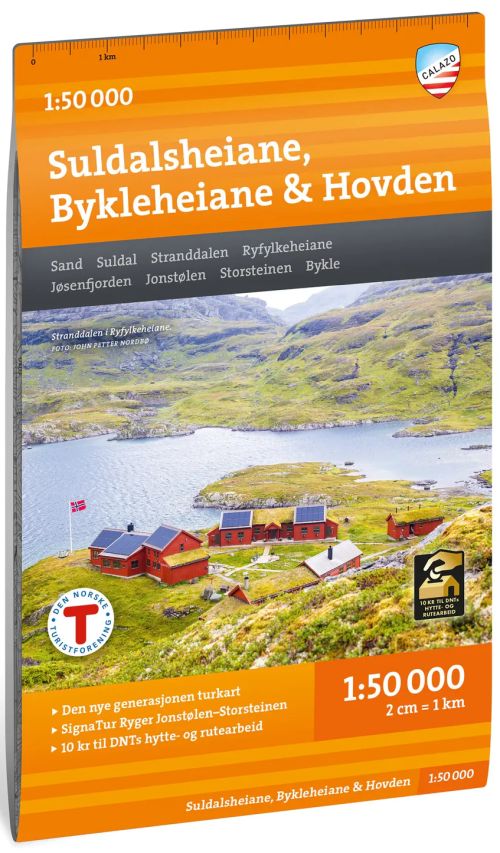 Turkart Suldalsheiane Bykleheiane & Hovden 1:50 000