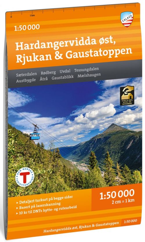 Turkart Hardangervidda øst, Rjukan & Gaustatoppen 1:50 000